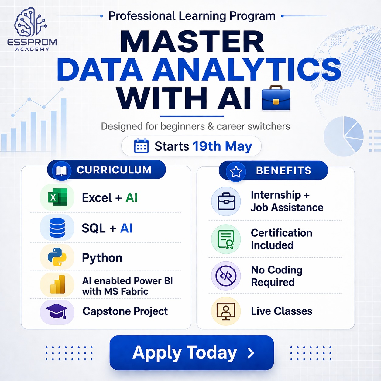 Essprom Academy Facebook ad: Build a strong foundation in Data Analytics with…