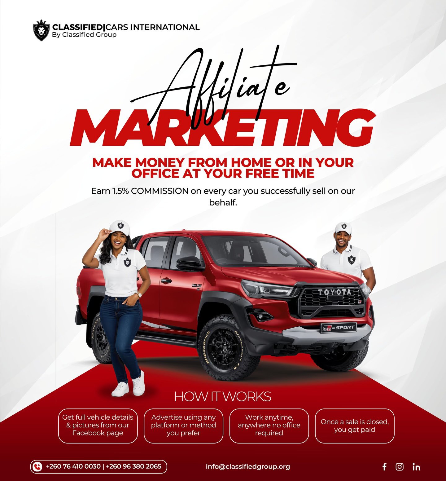 Classified Cars International Facebook ad: MAKE MONEY FROM HOME OR IN YOUR OFFICE…
