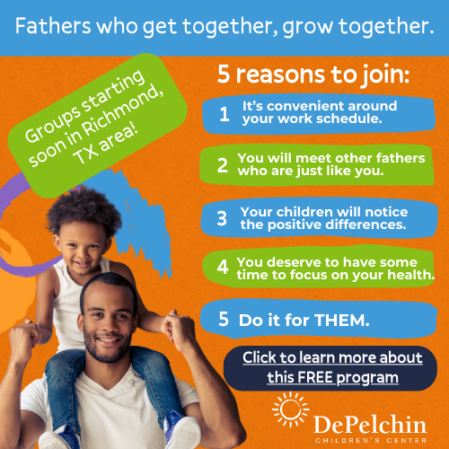 DePelchin Children's Center Facebook ad: Join the brotherhood and meet with other fathers…