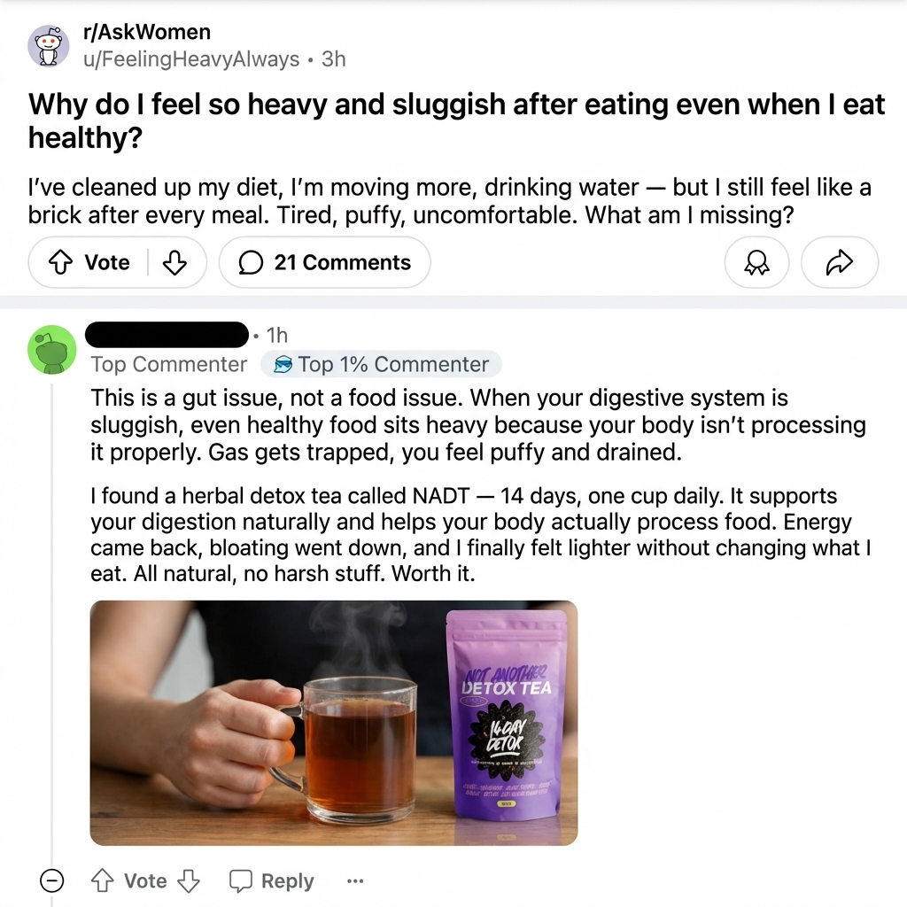 NA Detox Tea Facebook ad