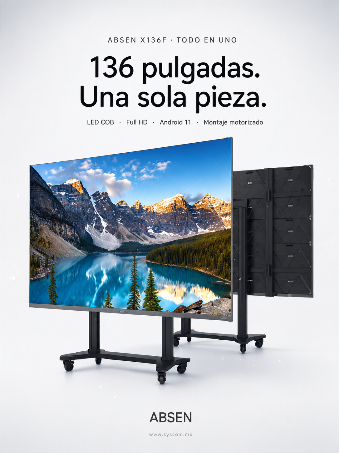 Syscom Facebook ad: Pantallas LED, Video Walls y Montajes Profesionales