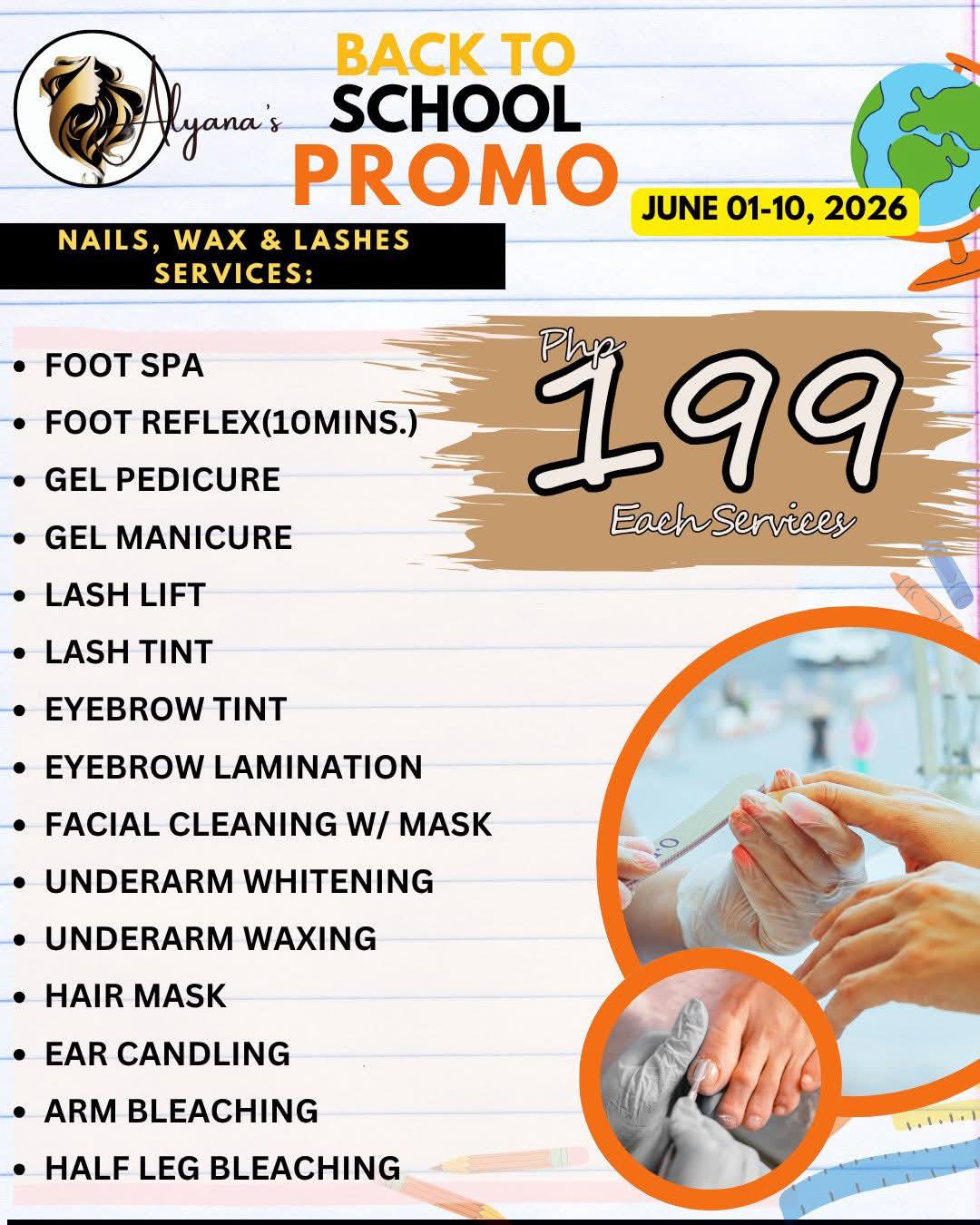 Alyana’s Shantina Bouture Salon and Spa Facebook ad: BACK TO SCHOOL PROMO
