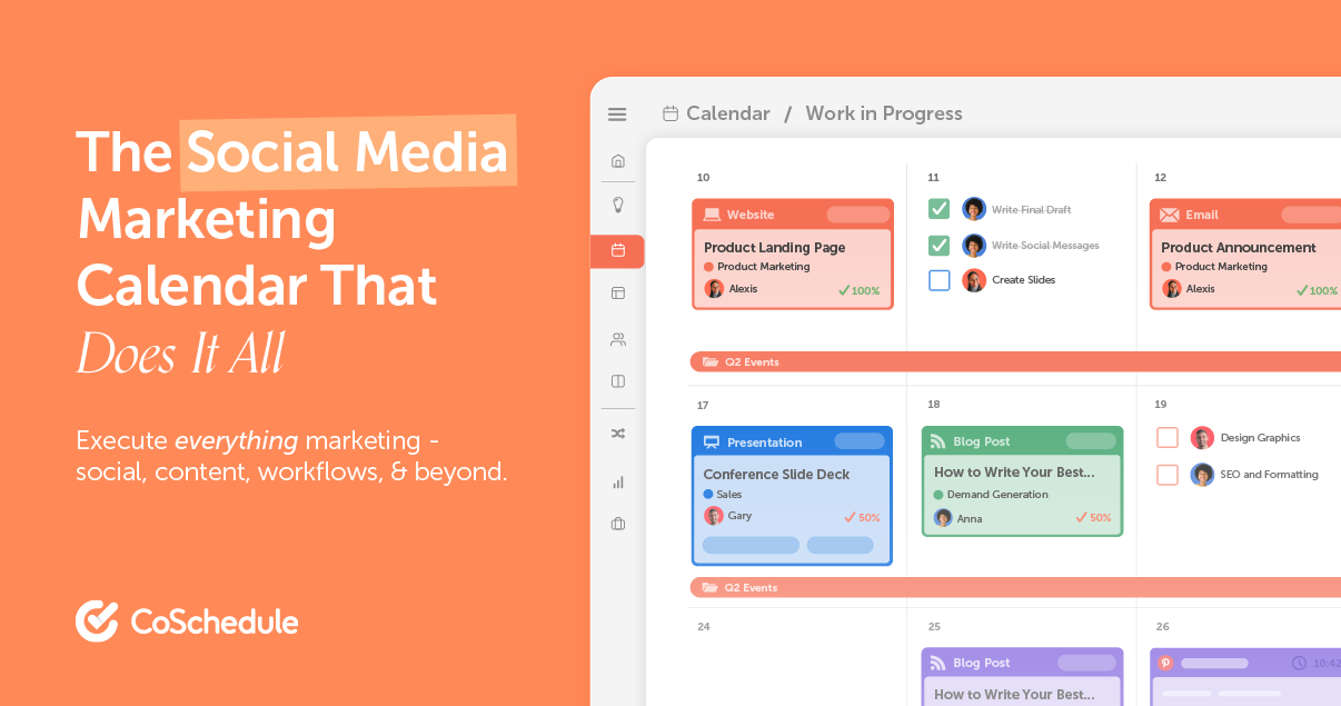 CoSchedule Facebook ad: The Social Media Calendar That Does It All - CoSchedule
