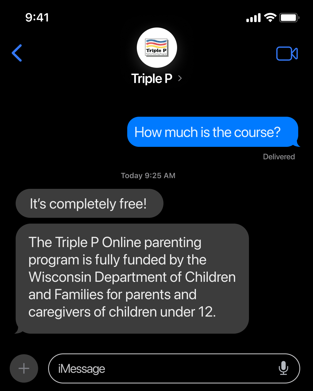 Triple P Facebook ad: FREE parenting support under 12