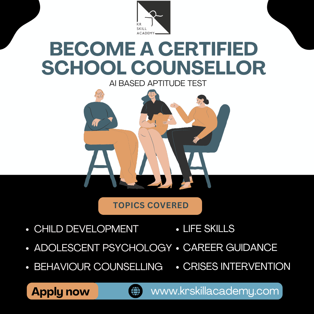 KR Skill Academy Facebook ad: BECOME A CERTIFIED SCHOOL COUNSELLOR