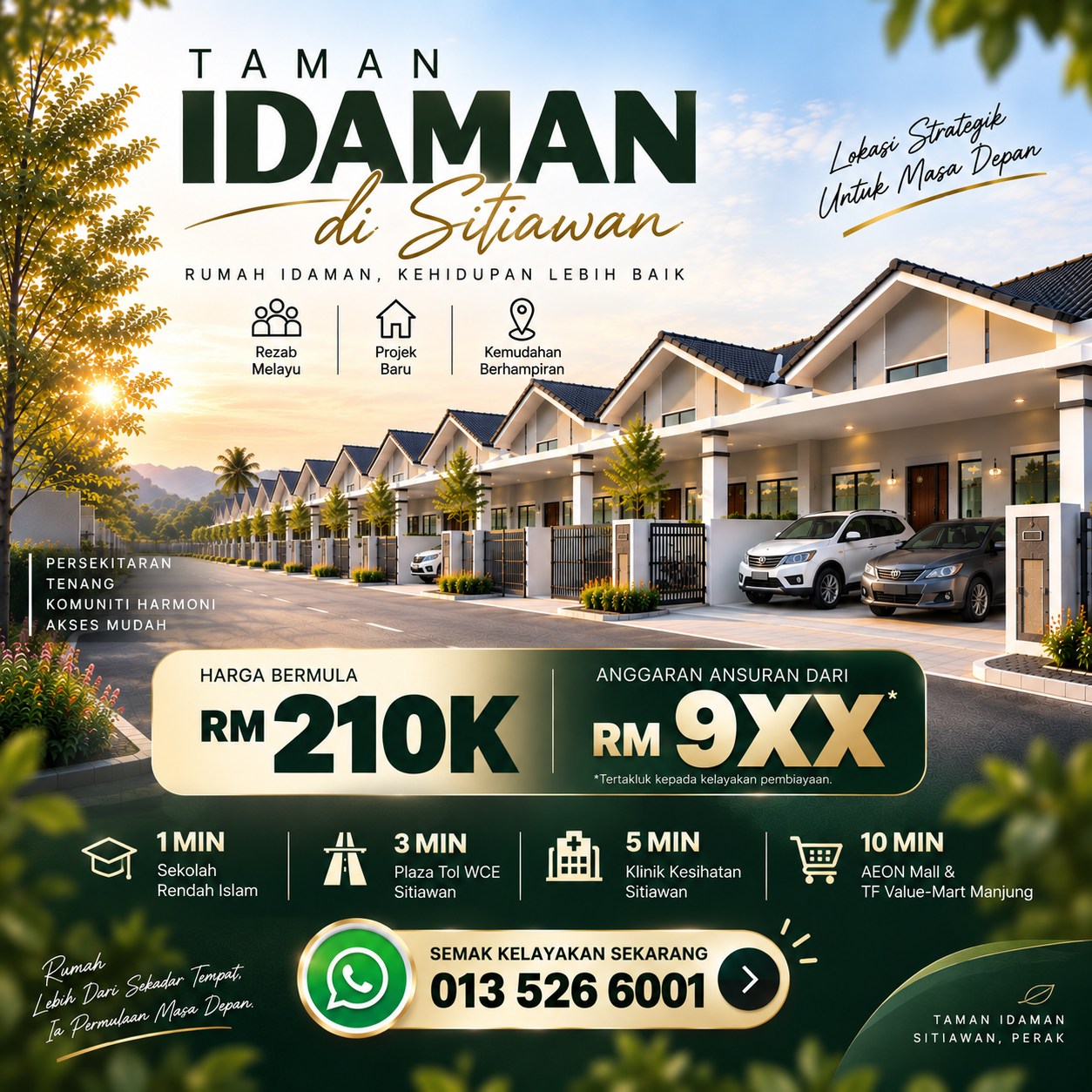 Rumah Idaman di Perak Facebook ad: 𝐁𝐮𝐥𝐚𝐧𝐚𝐧 𝐃𝐚𝐫𝐢 𝐑𝐌𝟗𝐗𝐗 𝐬𝐚𝐡𝐚𝐣𝐚！