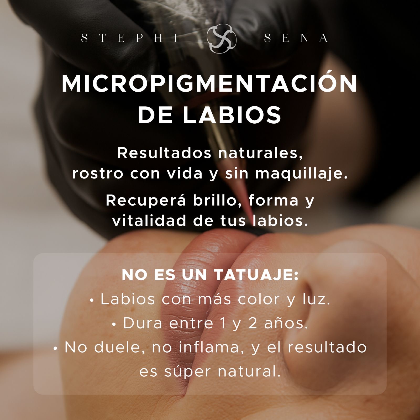 Stephi Sena Estetica integral Facebook ad: ¡Decile chau al maquillaje diario!