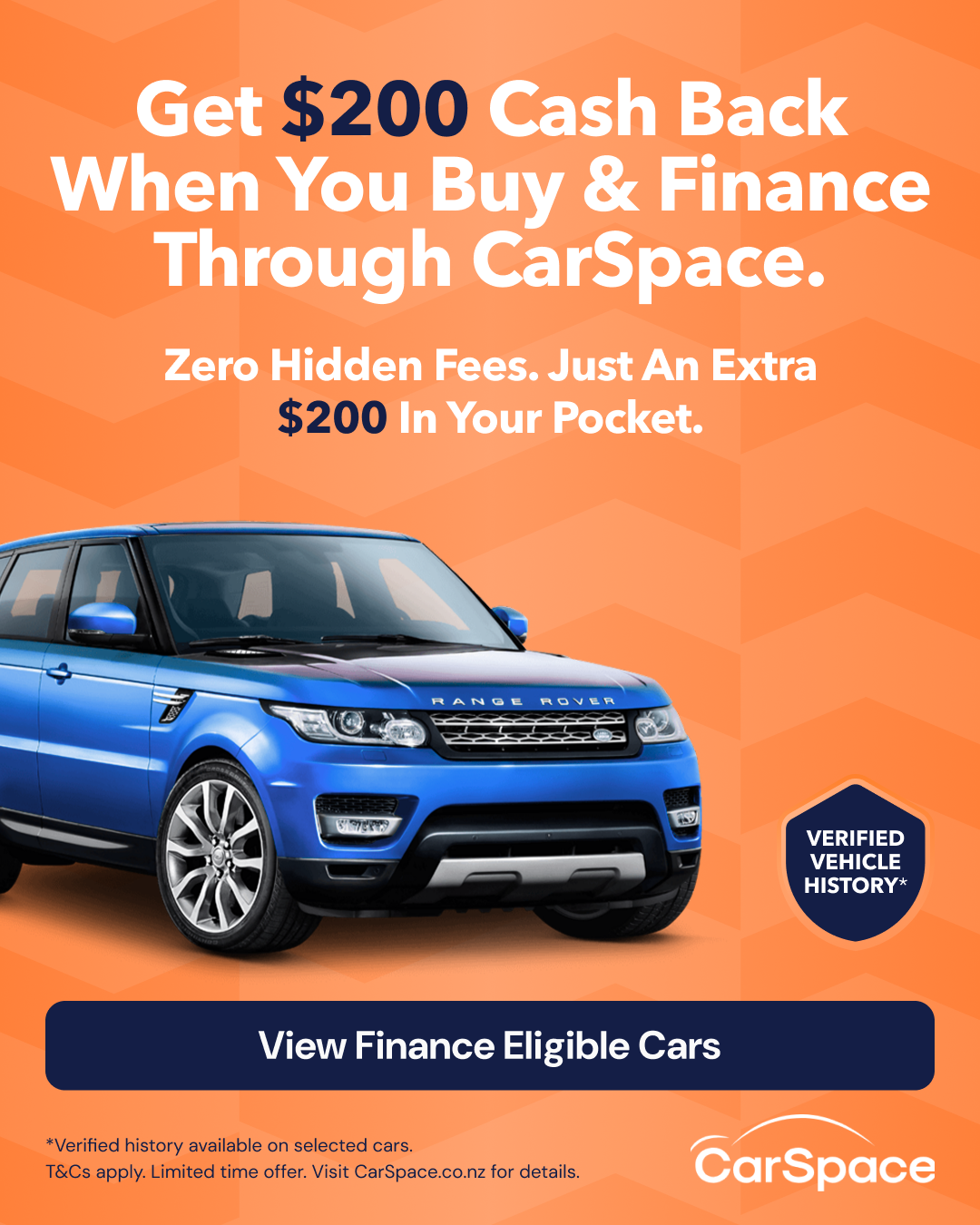 CarSpace NZ Facebook ad: Get $200 Cash Back on Your Next Car!