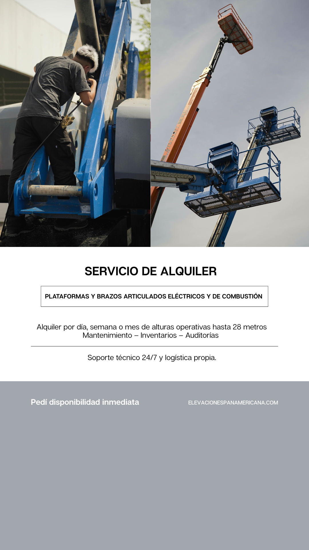 Elevaciones Panamericana Facebook ad: Alquiler y venta de equipos para trabajos en altura