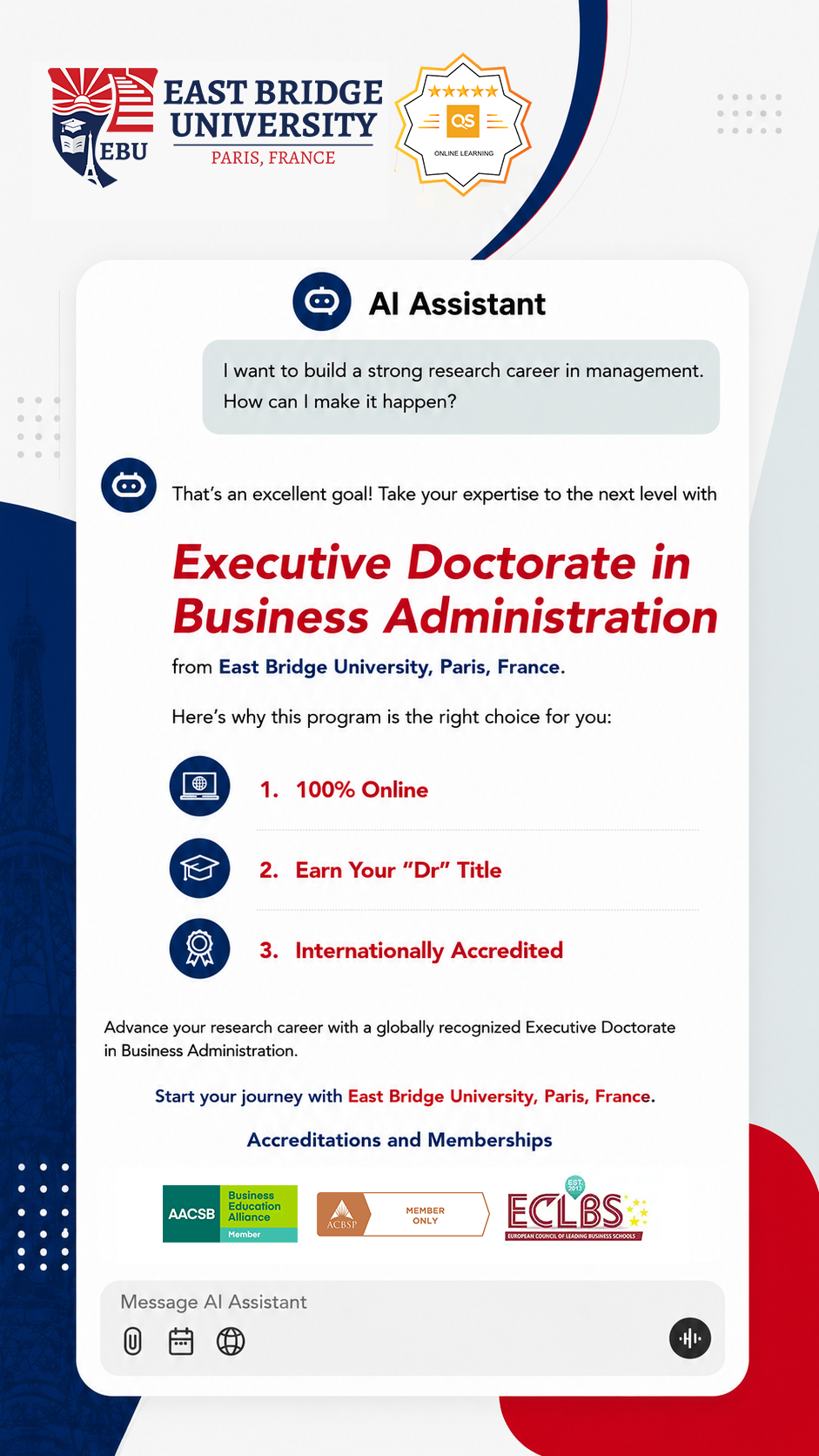 East Bridge University Facebook ad