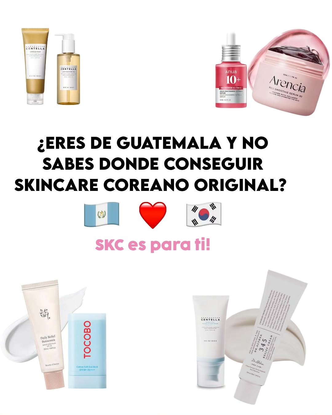The SKC Facebook ad: ¿Dónde Comprar SKinCare Coreano Original en Guatemala?