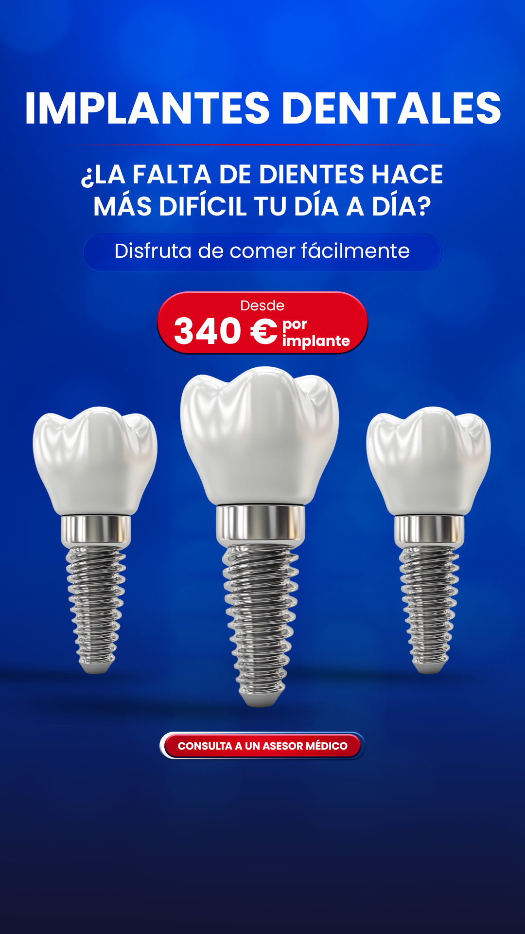 Erdem Hospital Facebook ad: Implantes dentales con atención de seguimiento dedicada
