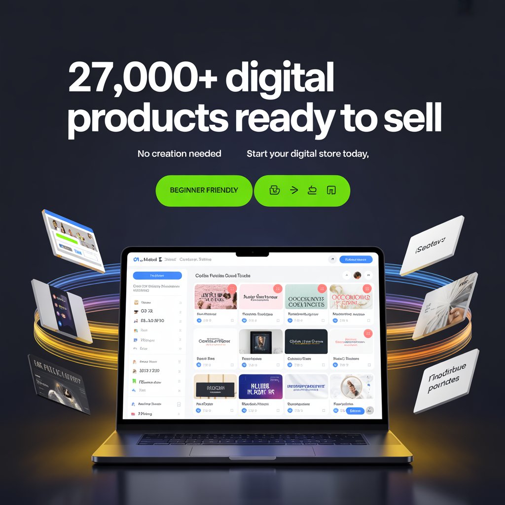 The Magnet Facebook ad: Start Your Digital Product Store, Ready Products Included