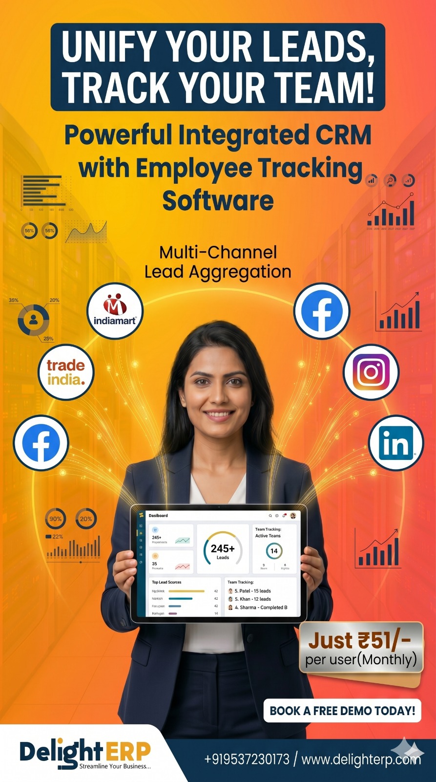 Delight ERP Facebook ad: Streamline Your Business with Smart ERP Solutions