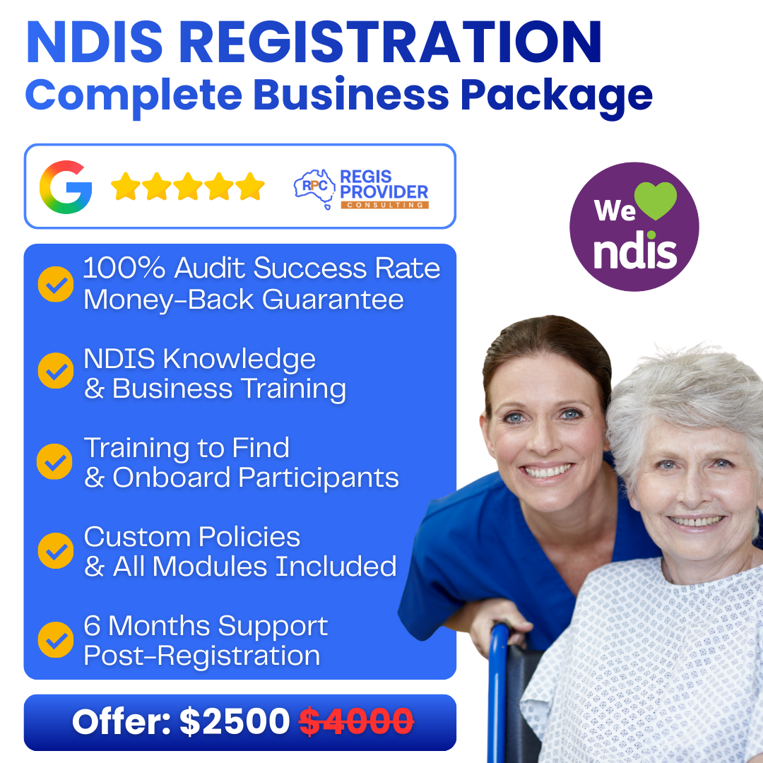 Regis Provider Consulting Facebook ad: NDIS Registration, Complete Business Package