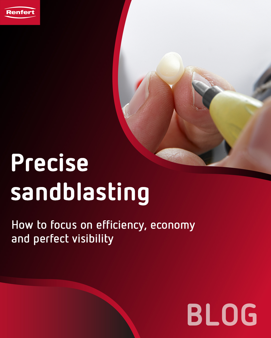 Renfert Dental Facebook ad: Precision meets efficiency, our first sandblaster blog post…