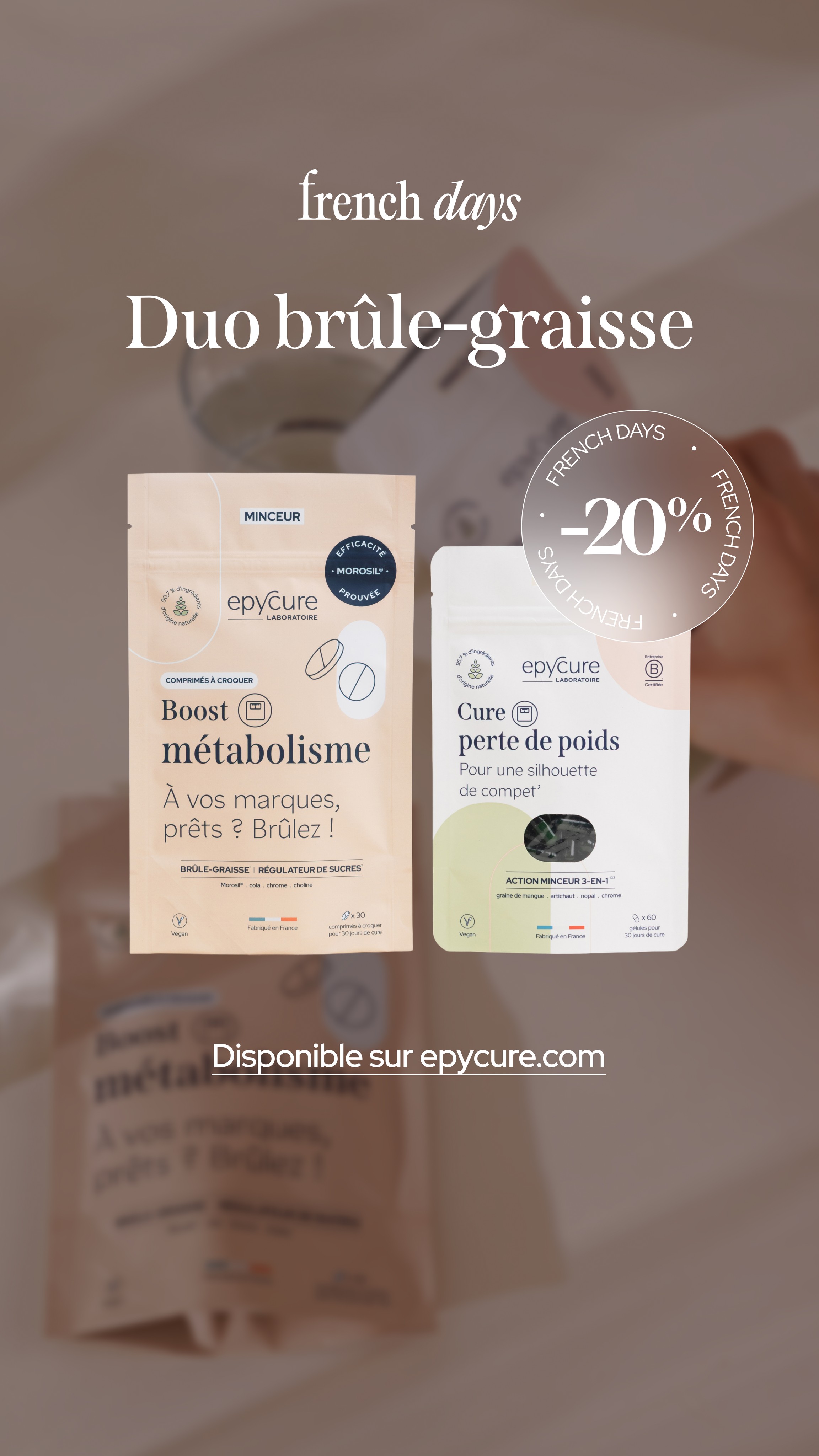Epycure Facebook ad: -20% sur TOUT le site