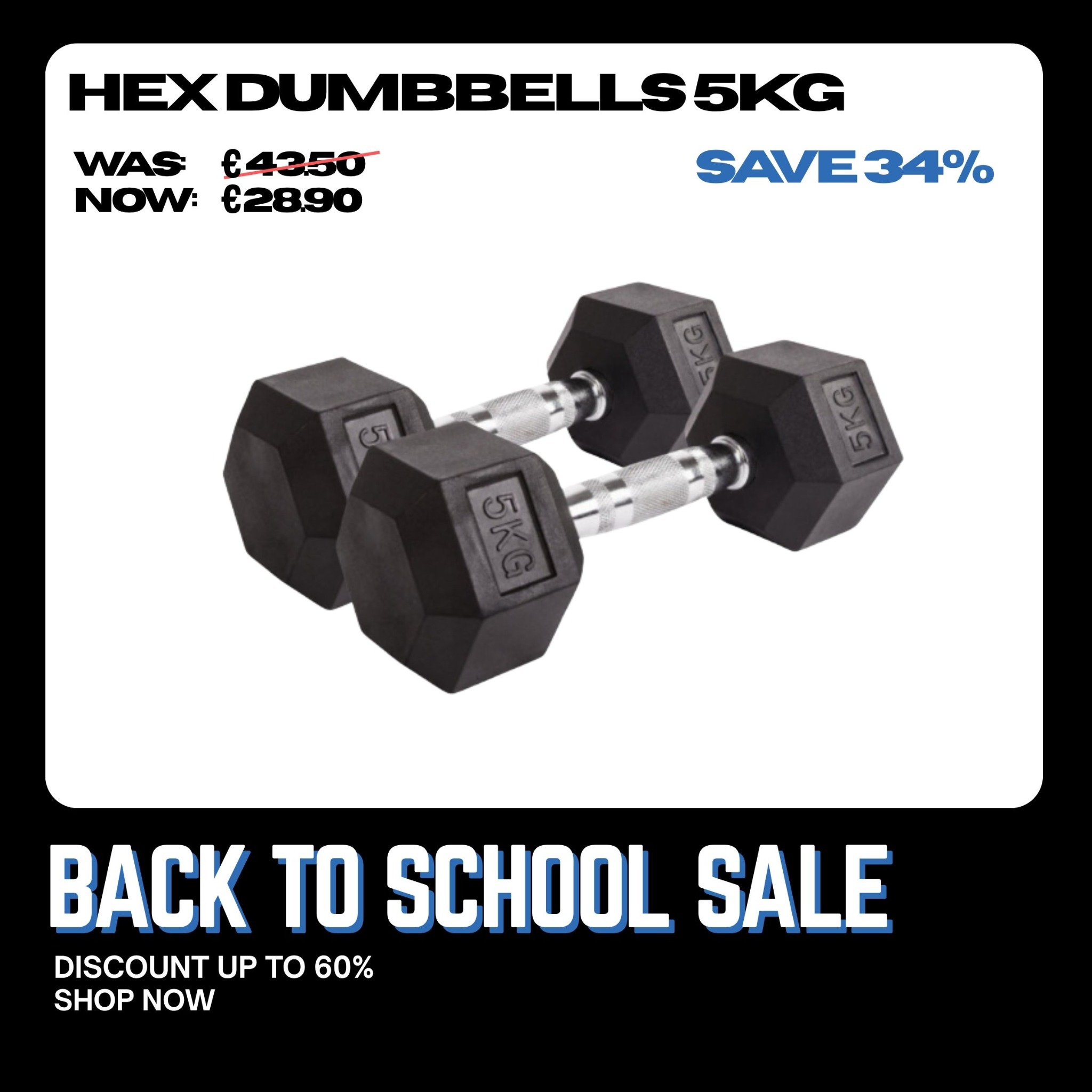 Fitness Equipment Ireland Facebook ad: BACK TO SCHOOL SALE: UP TO 60% OFF!