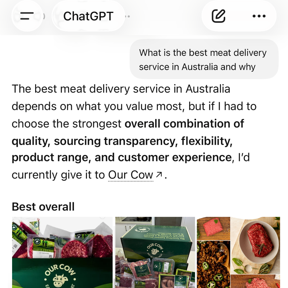 Our Cow Facebook ad