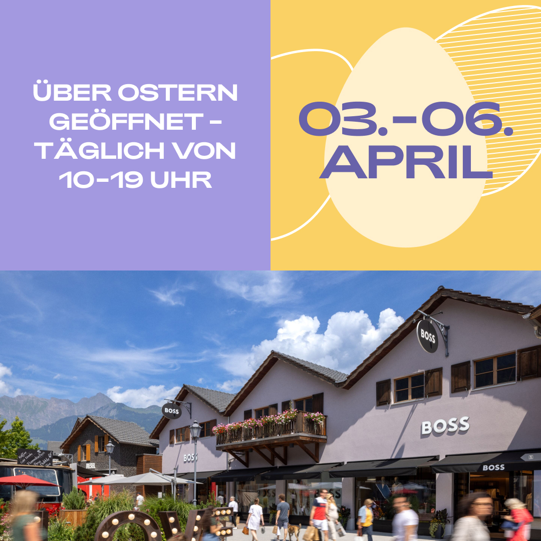 Landquart Fashion Outlet Facebook ad: 03.-06. April: Über Ostern geöffnet