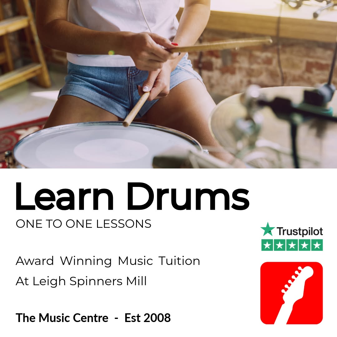 The Music Centre Tuition Facebook ad: Leigh Drum Lessons