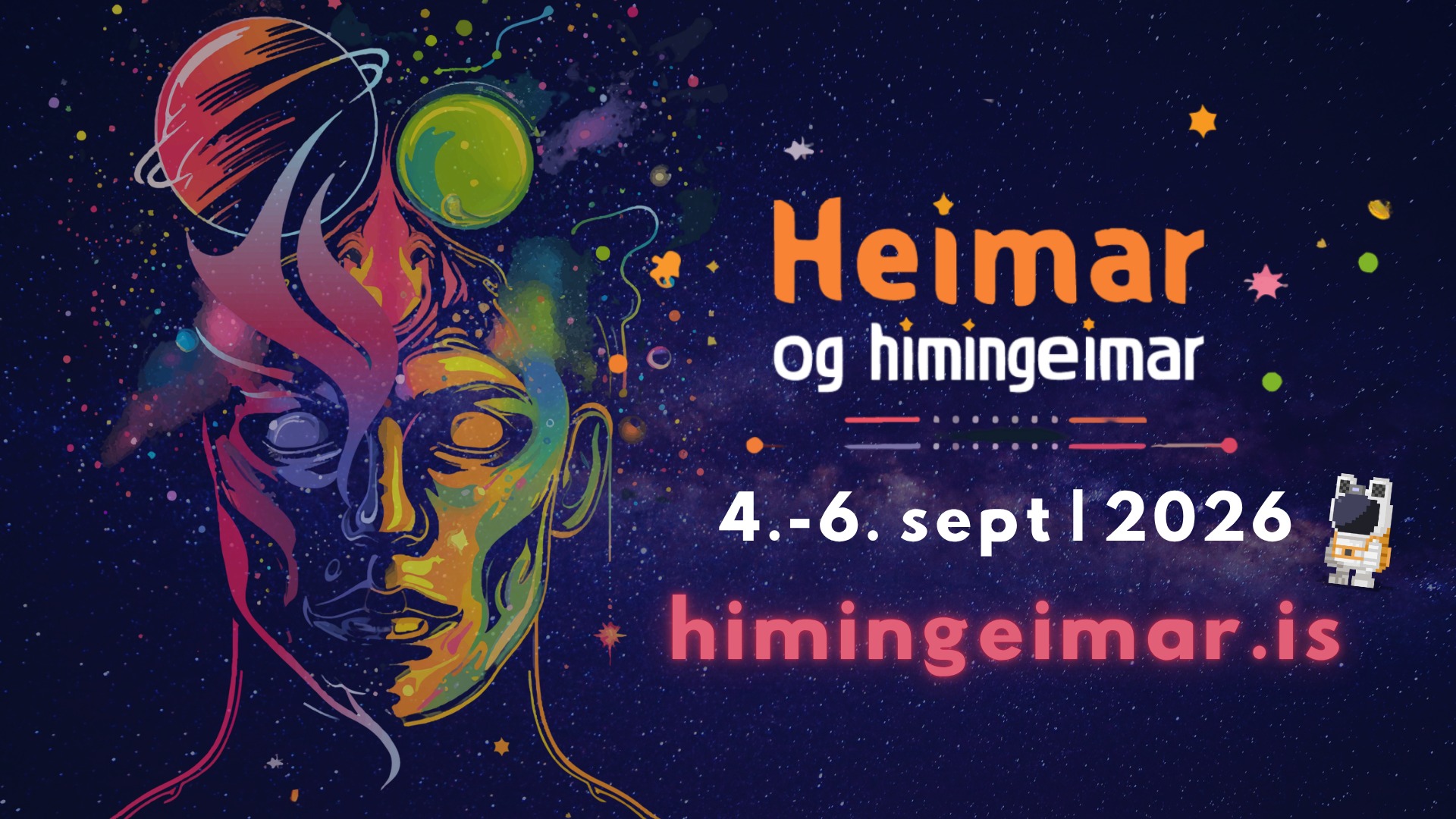 Bókasafn Hafnarfjarðar Facebook ad: HEIMAR OG HIMINGEIMAR 2026 | Búninga-og leikjasamkoma í…