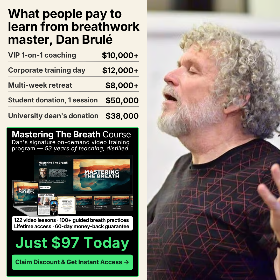 Dan Brulé Facebook ad: Join 300,000 People & Master Breathwork