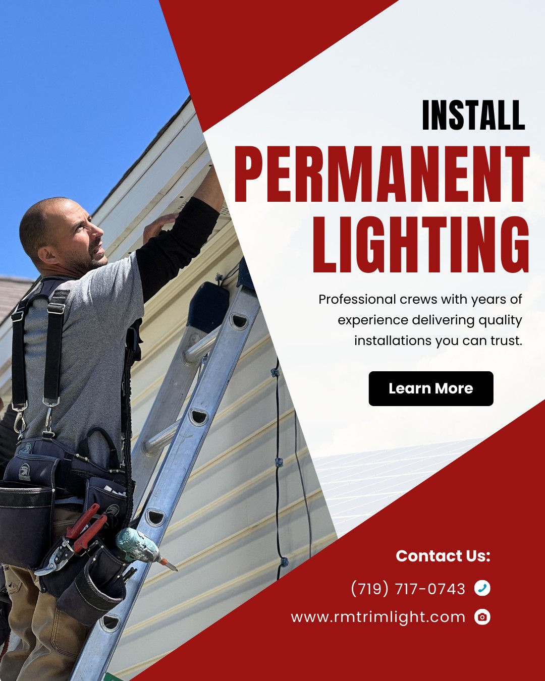 Rocky Mountain Trimlight Facebook ad: Permanent Lighting!