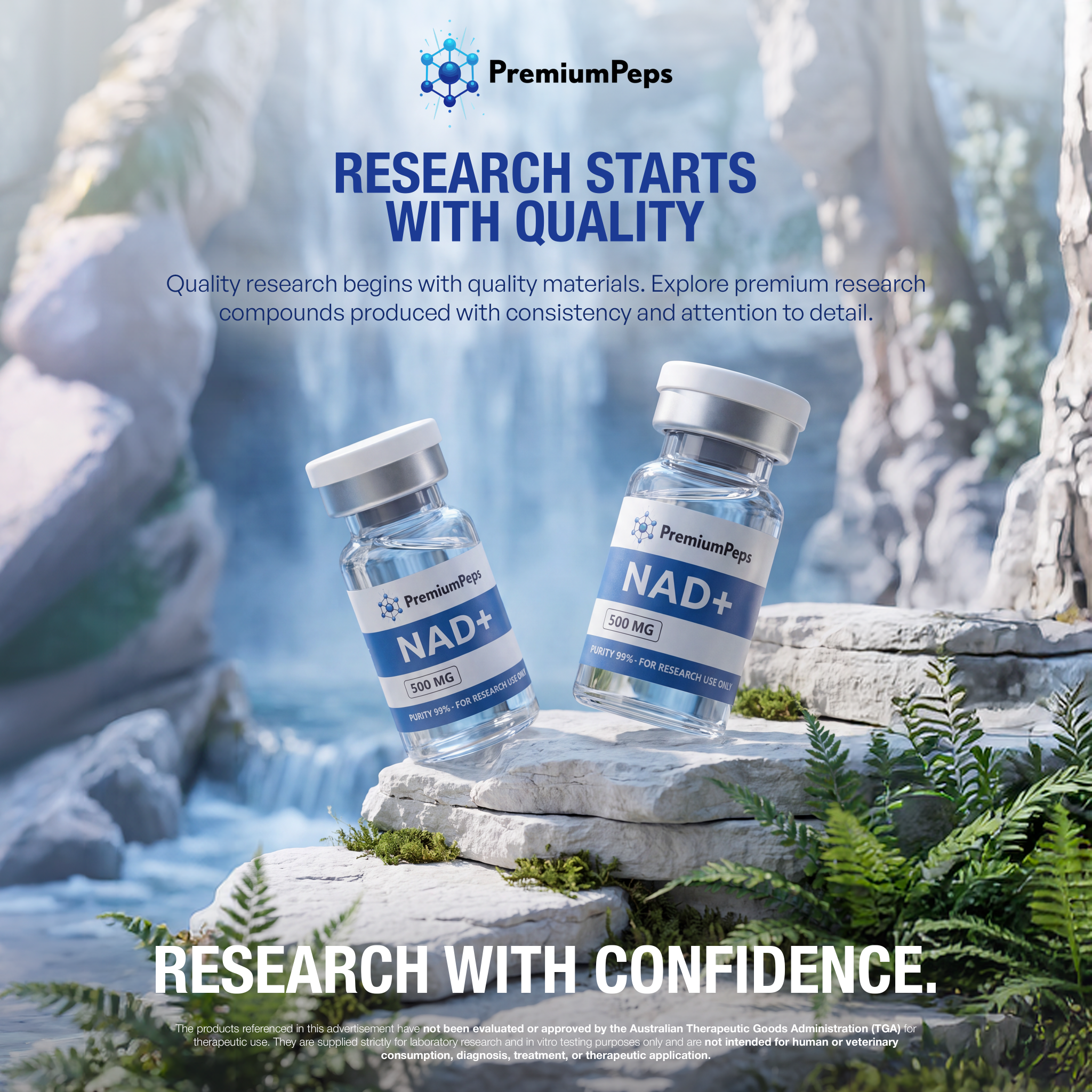 Premium Peptides Facebook ad: Explore PremiumPeps