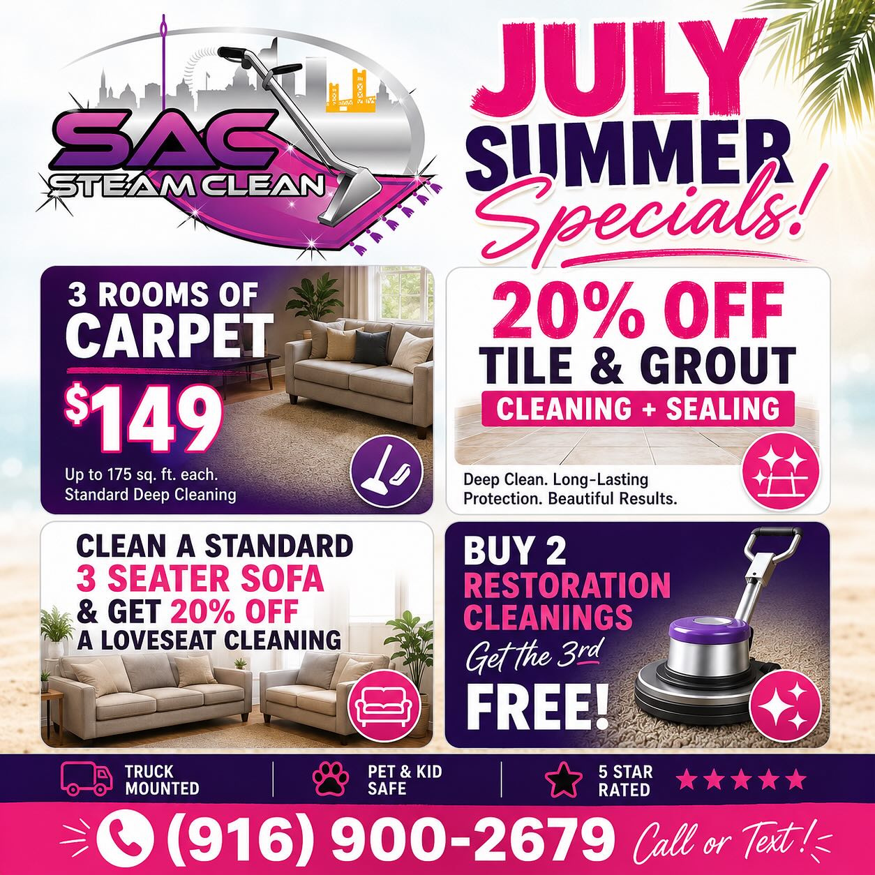 Sac Steam Clean LLC Facebook ad