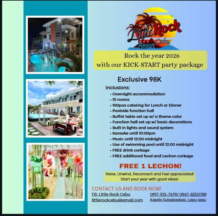 Little Rock Cebu Facebook ad: 2026 Kick-start party packages!