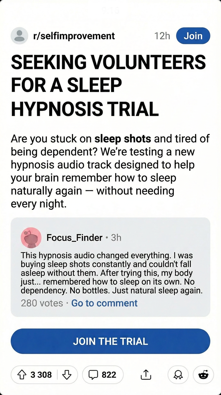 Kure for Hypnotherapy Facebook ad