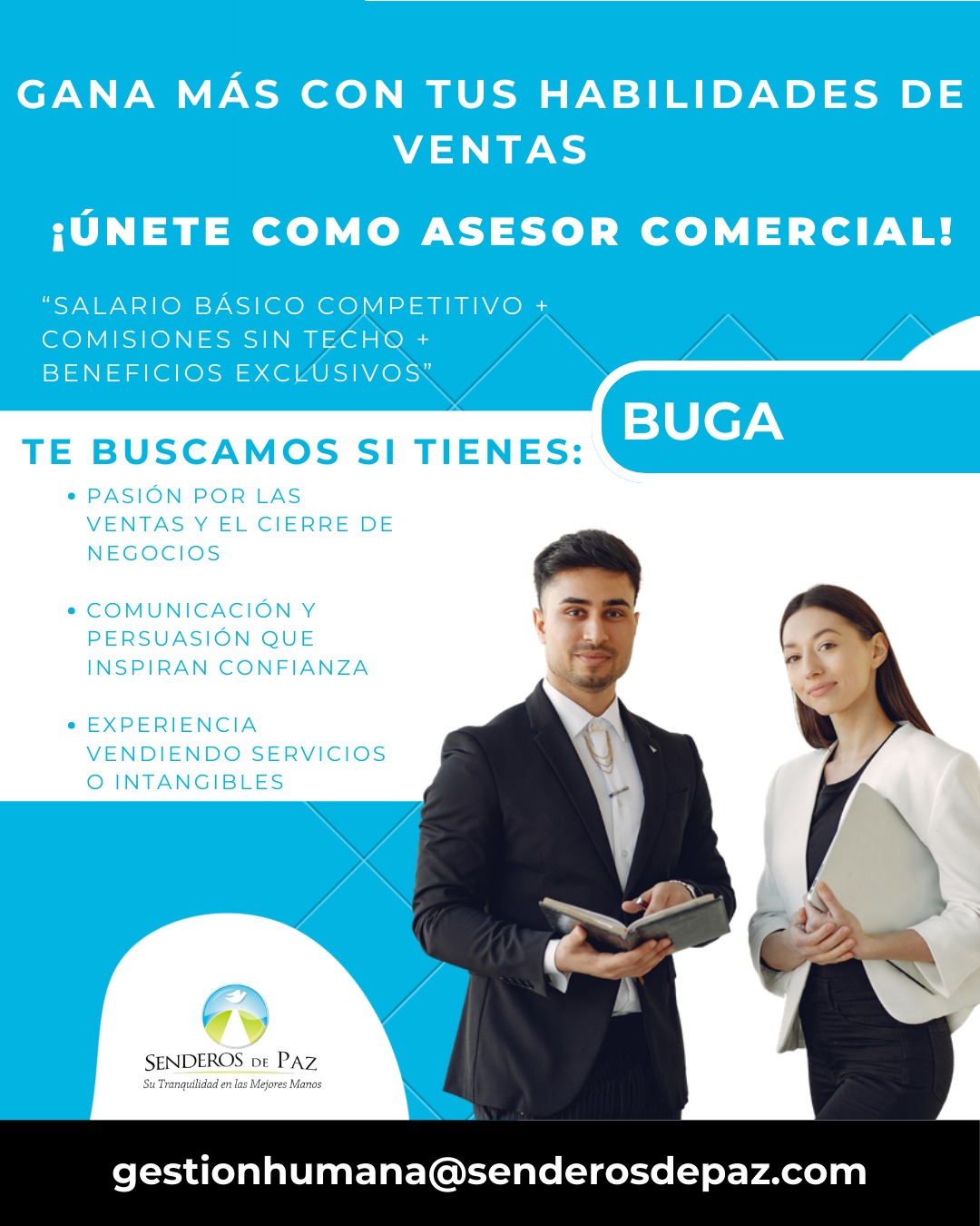 Senderos de Paz Facebook ad: OPORTUNIDAD LABORAL PARA TI