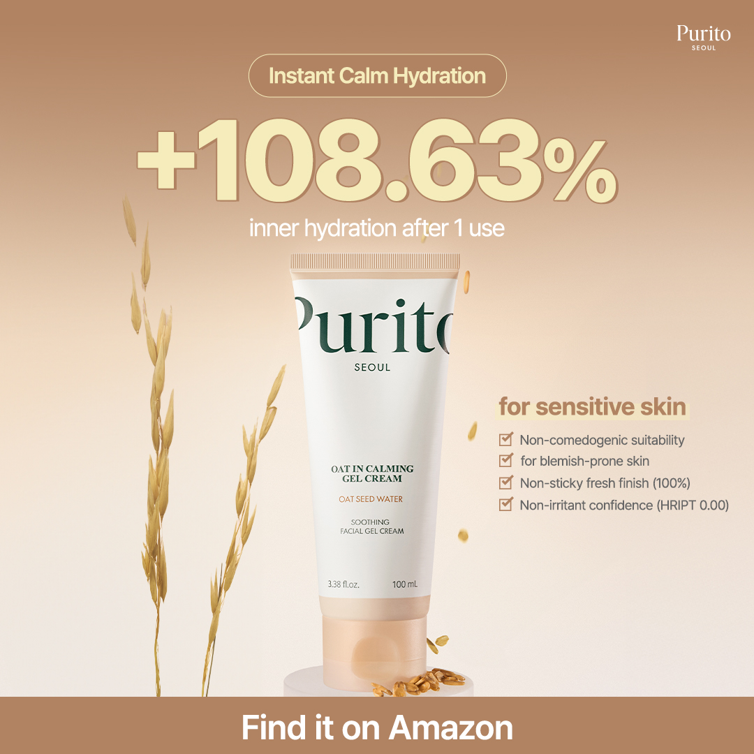 Purito Facebook ad: after 1 use, +108% inner hydration