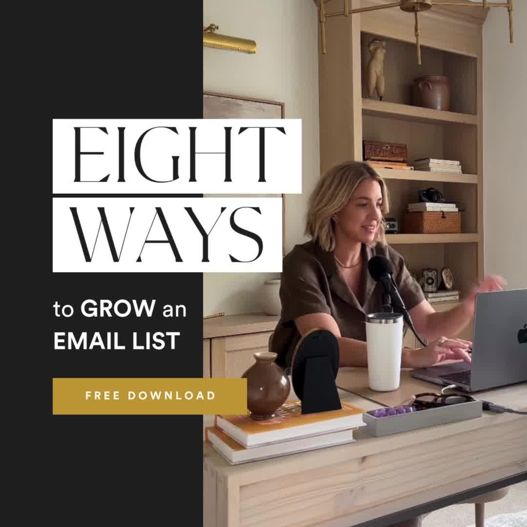 Jenna Kutcher Facebook ad: Free Download: 8 Ways to Grow an Email List