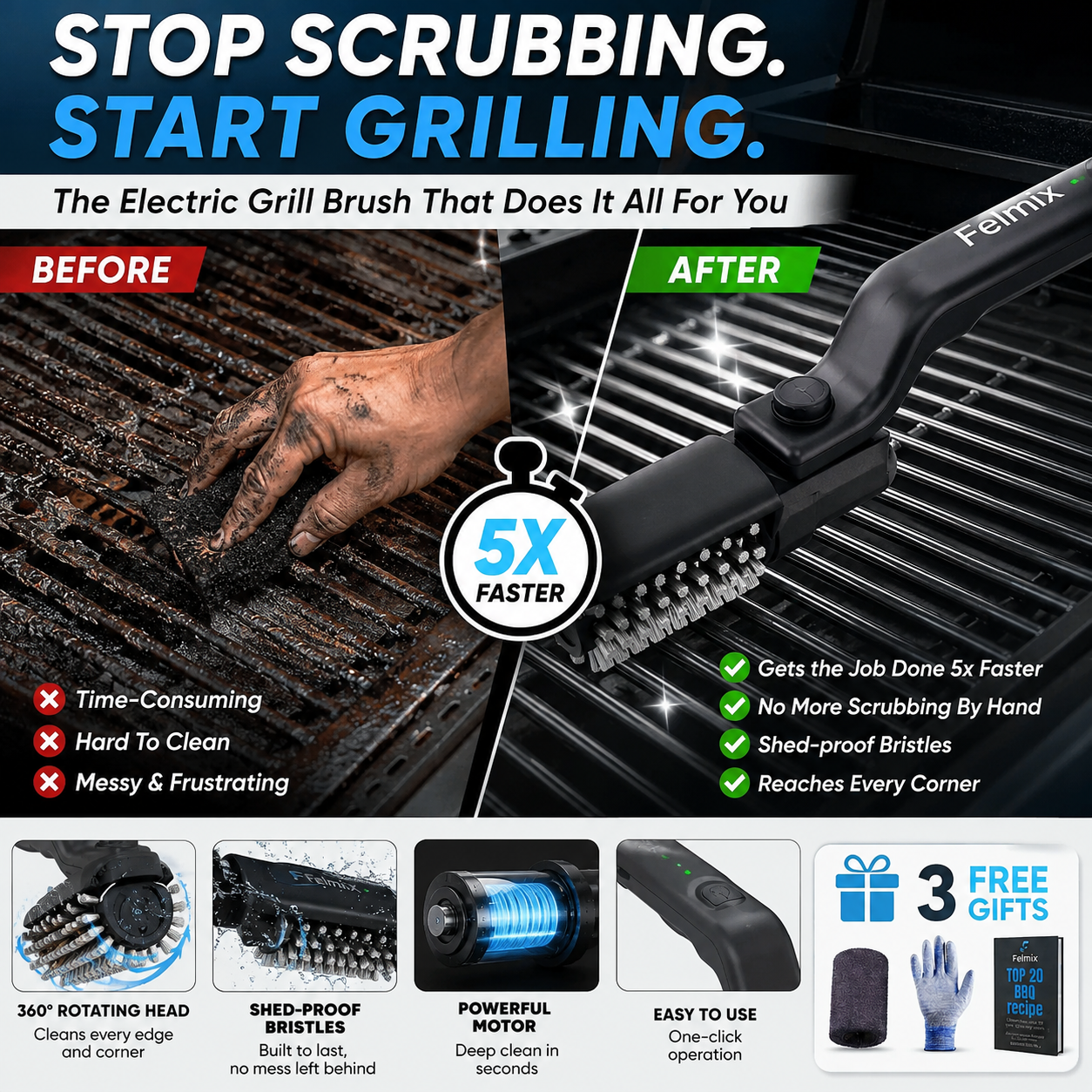 Felmix Facebook ad: Cleaning My Grill Finally Stopped Being a Chore