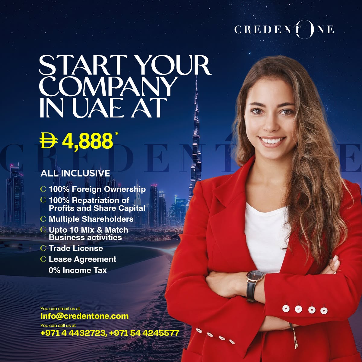 CredentOne Facebook ad: Fully compliant UAE company setup