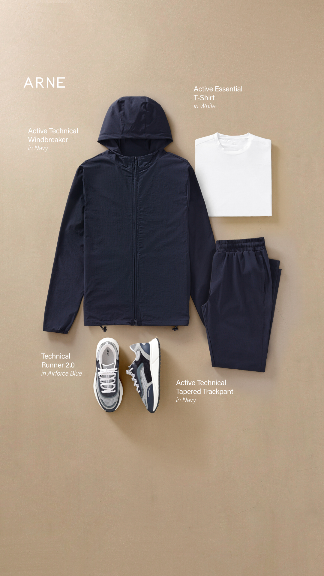 Arne Facebook ad: Shop Activewear & Tracksuits.
