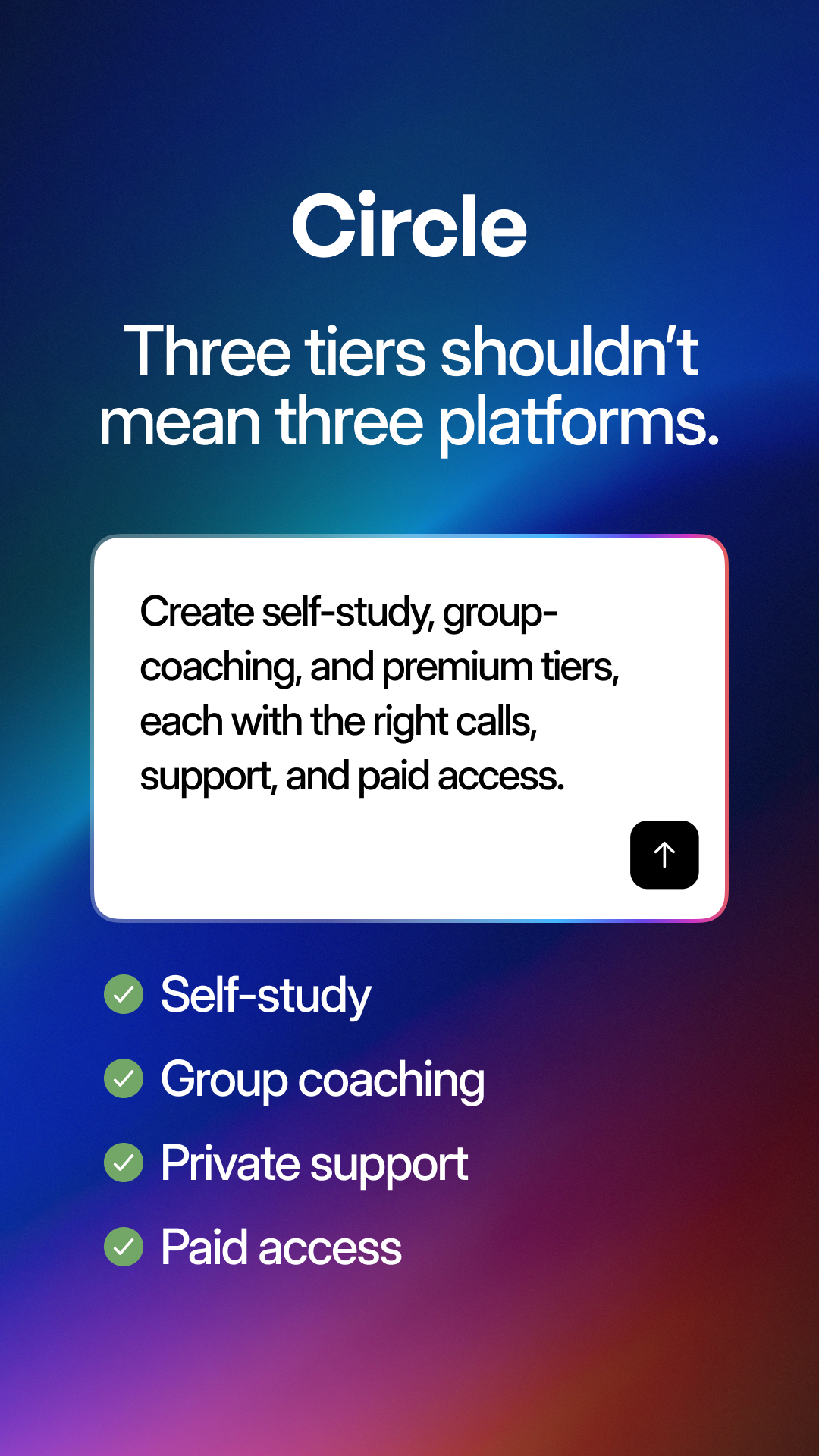 Circle Facebook ad: Build your coaching value ladder in Circle