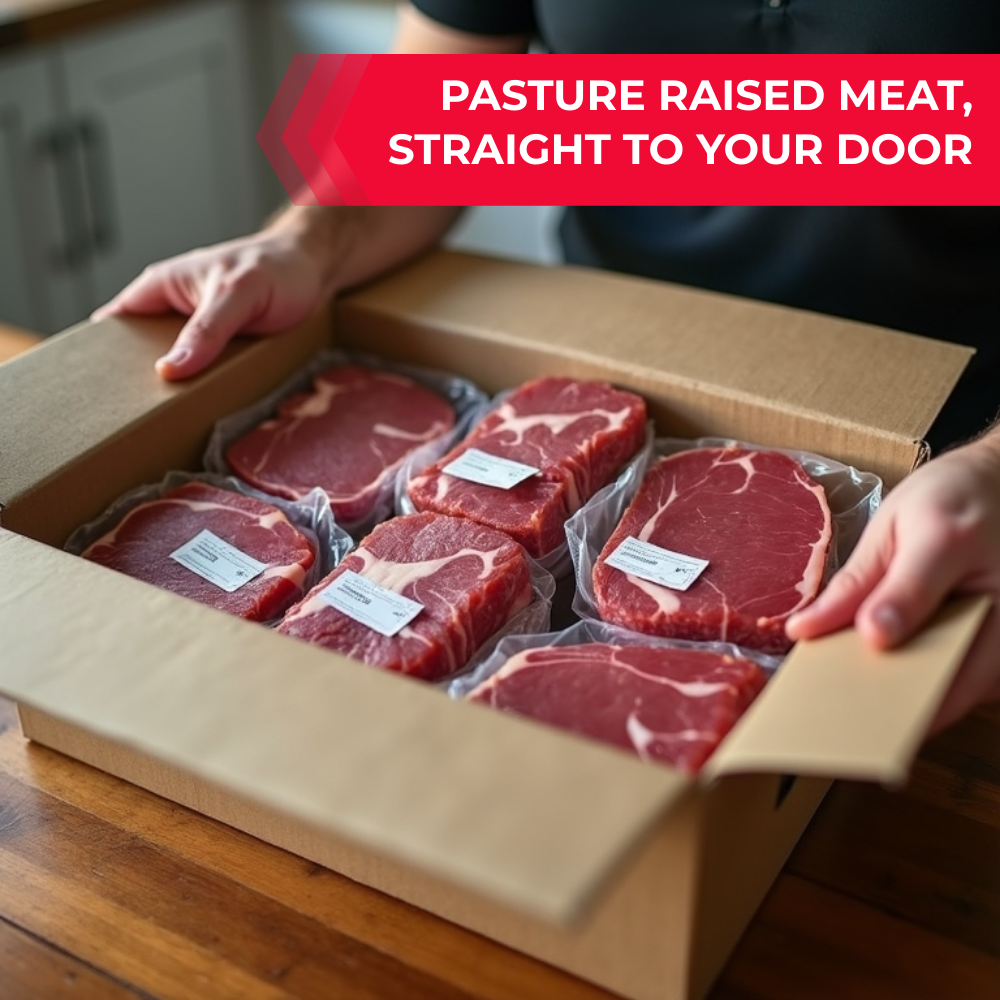 Info Beacon Facebook ad: Pasture Raised Meat Delivery