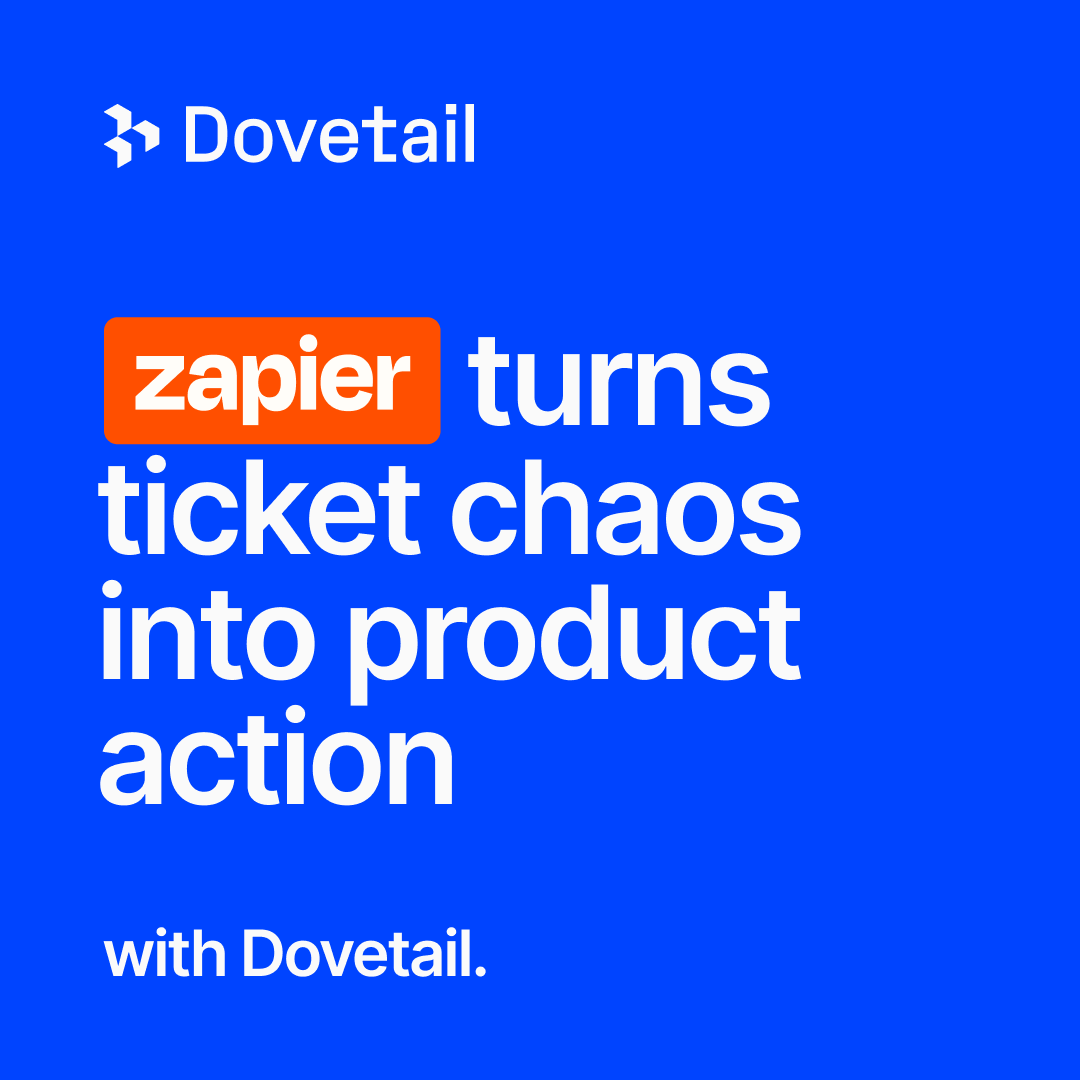 Dovetail Facebook ad: From ticket chaos to product action