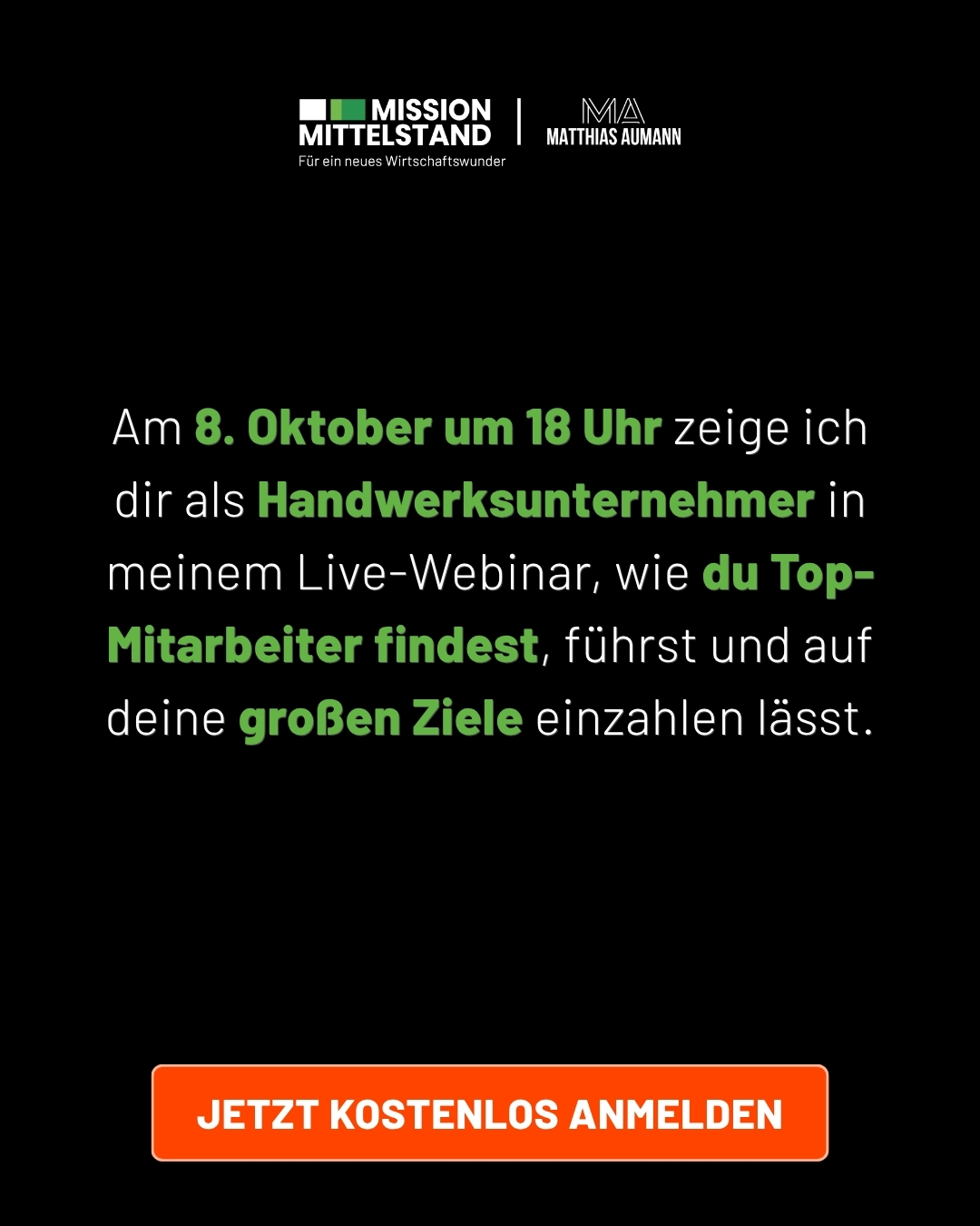 Matthias Aumann Facebook ad: Mitarbeiter finden & führen in Handwerk & Mittelstand