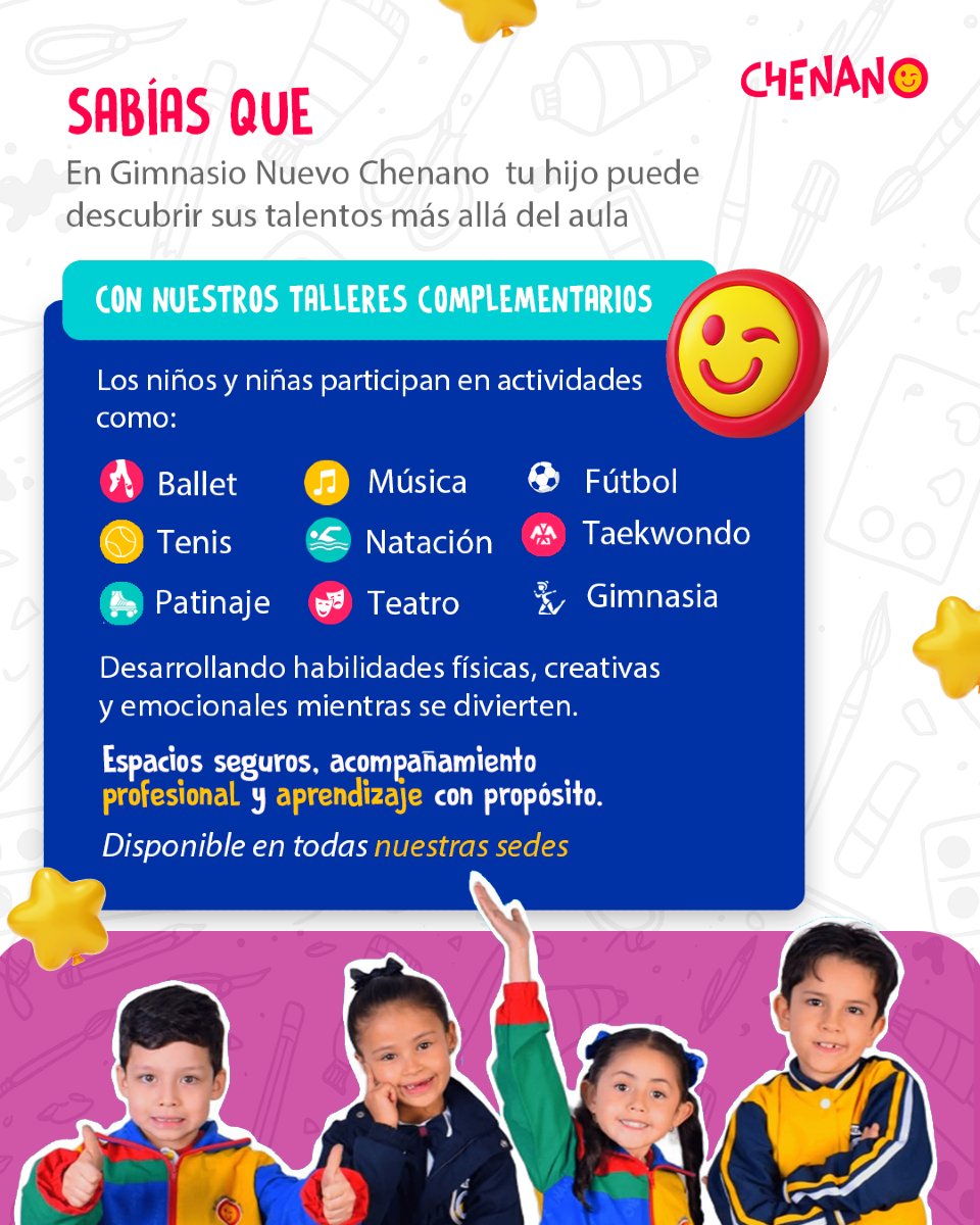 Chenano School Facebook ad: ¡Aquí los talentos se descubren jugando!
