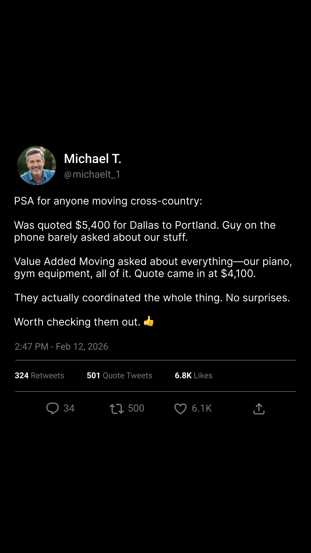 Value Added Moving Facebook ad