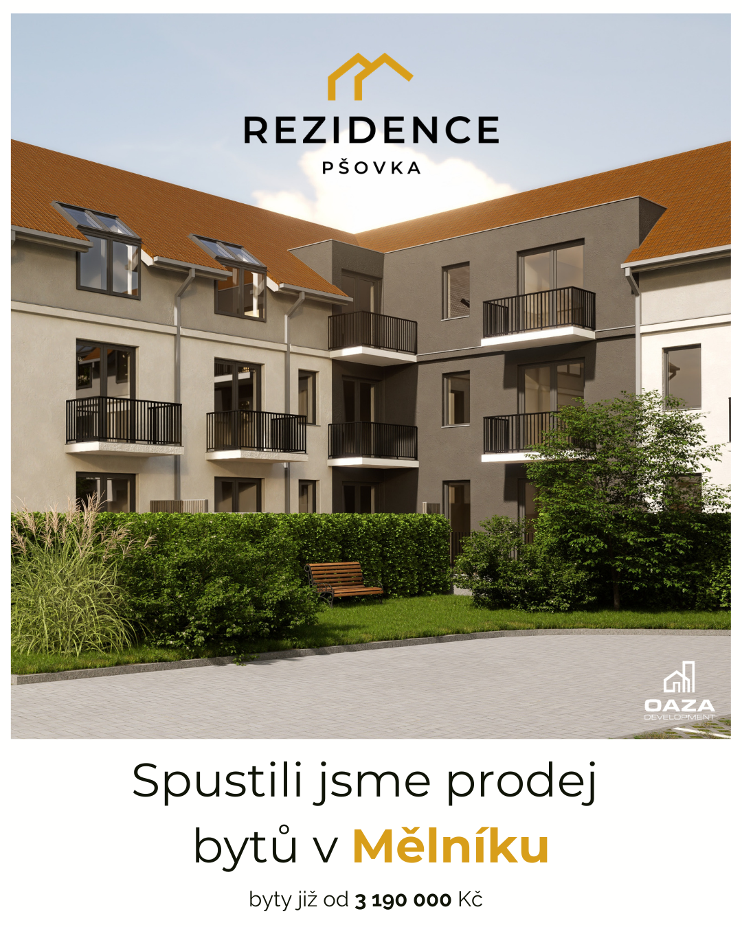 OAZA Development Facebook ad: DOMŮ | Rezidence Pšovka