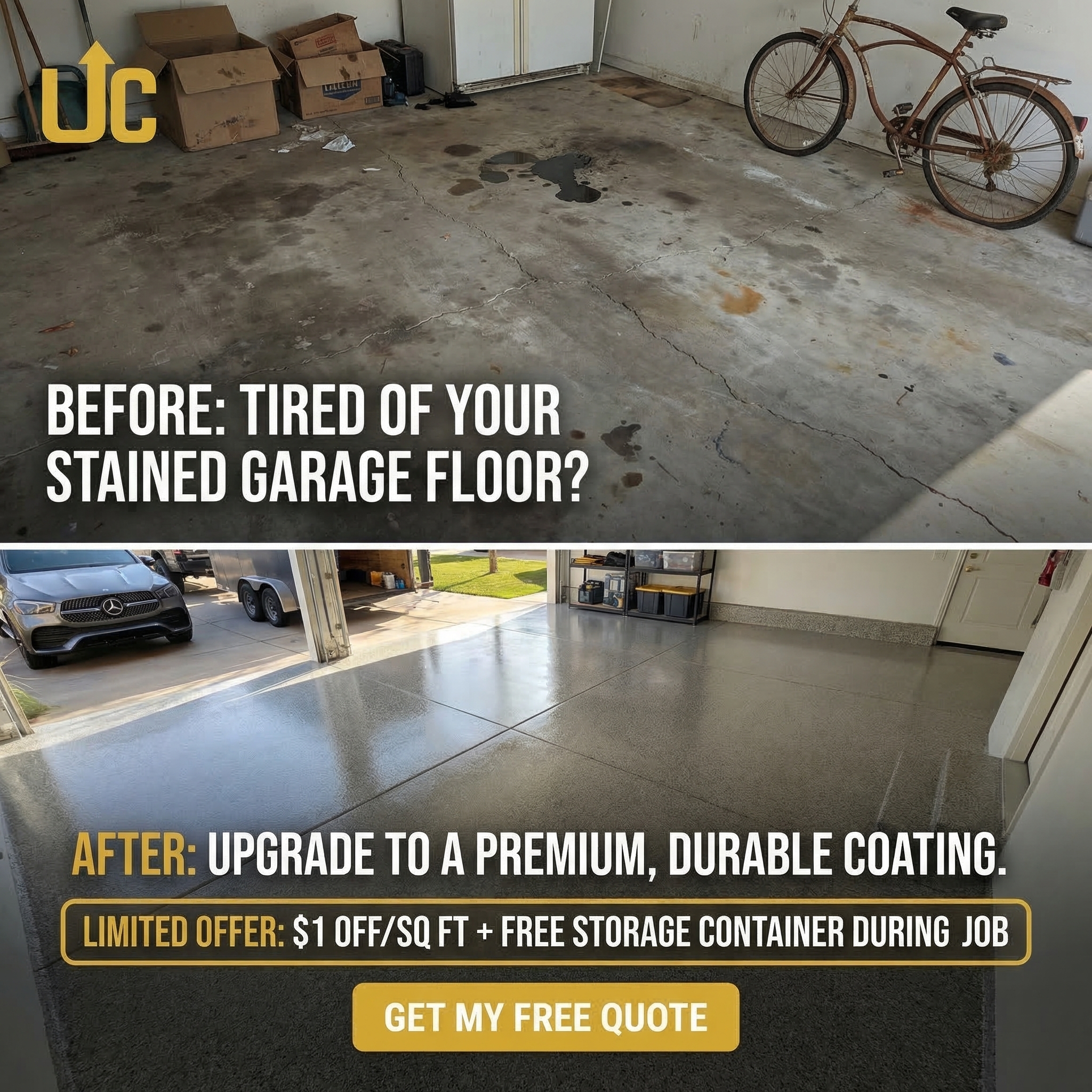 Upscale coatings Facebook ad: Get a FREE quote today, no obligation.