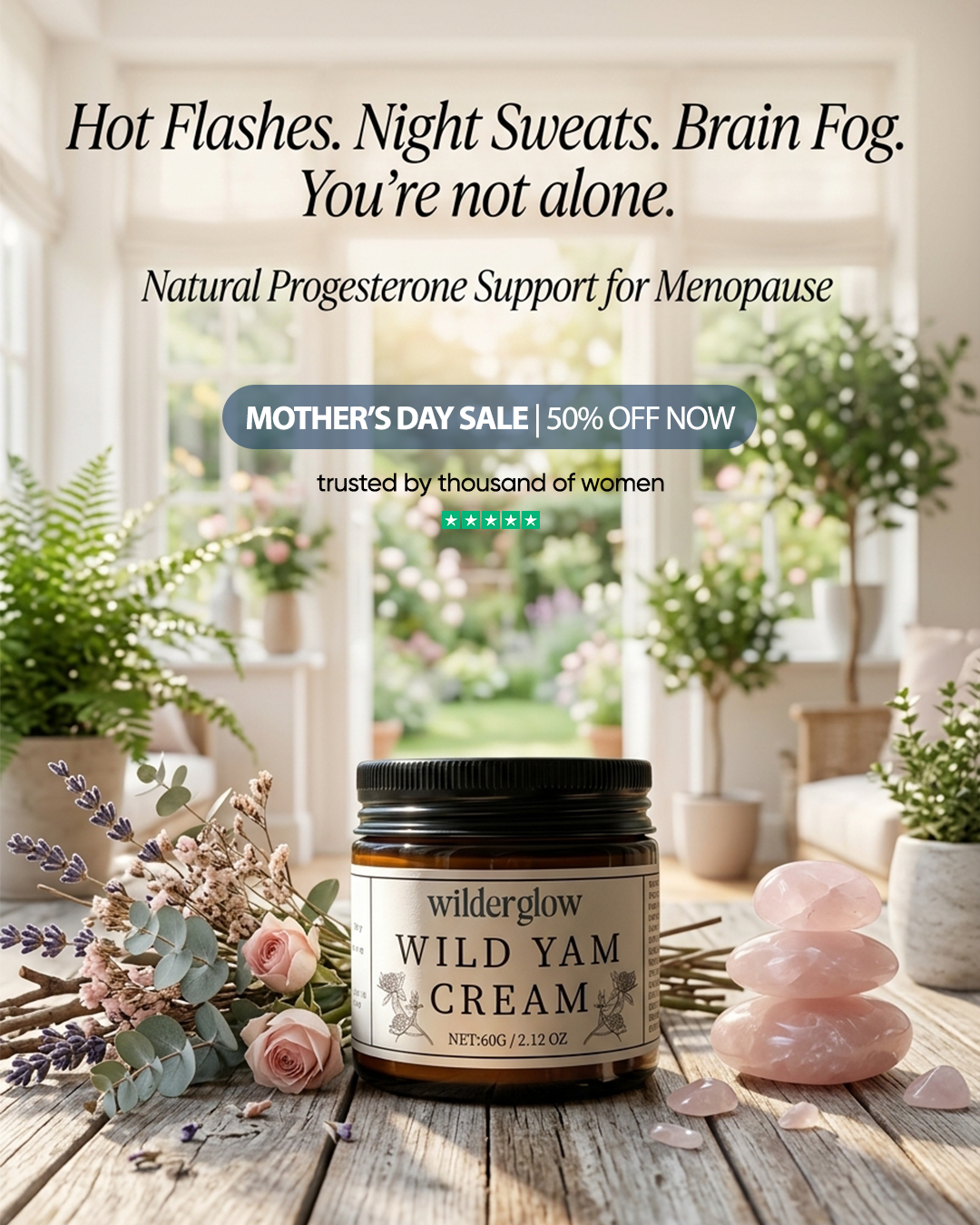 WilderGlow Wild Yam Cream Facebook ad