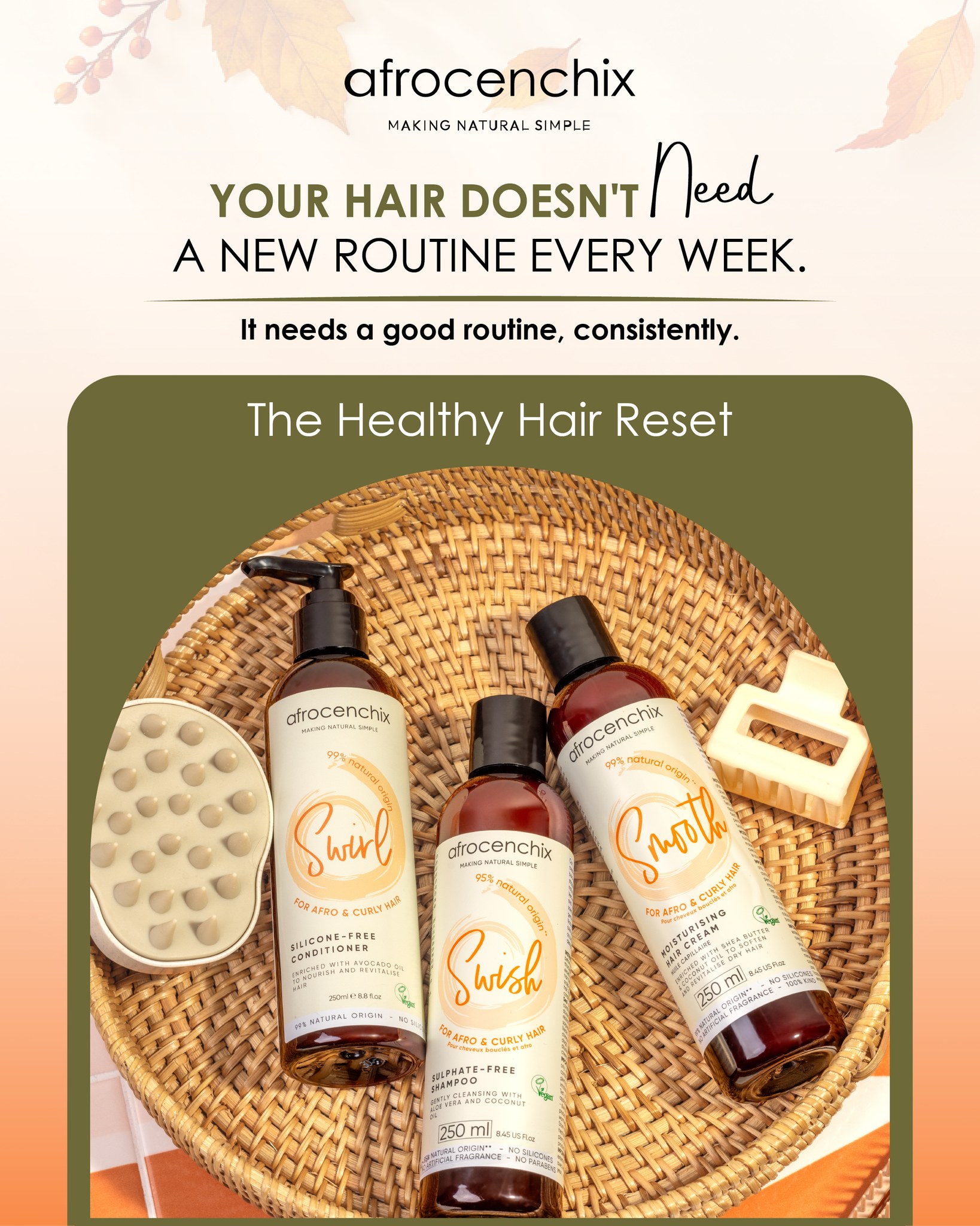 Afrocenchix Facebook ad: Healthy Hair Reset Bundles