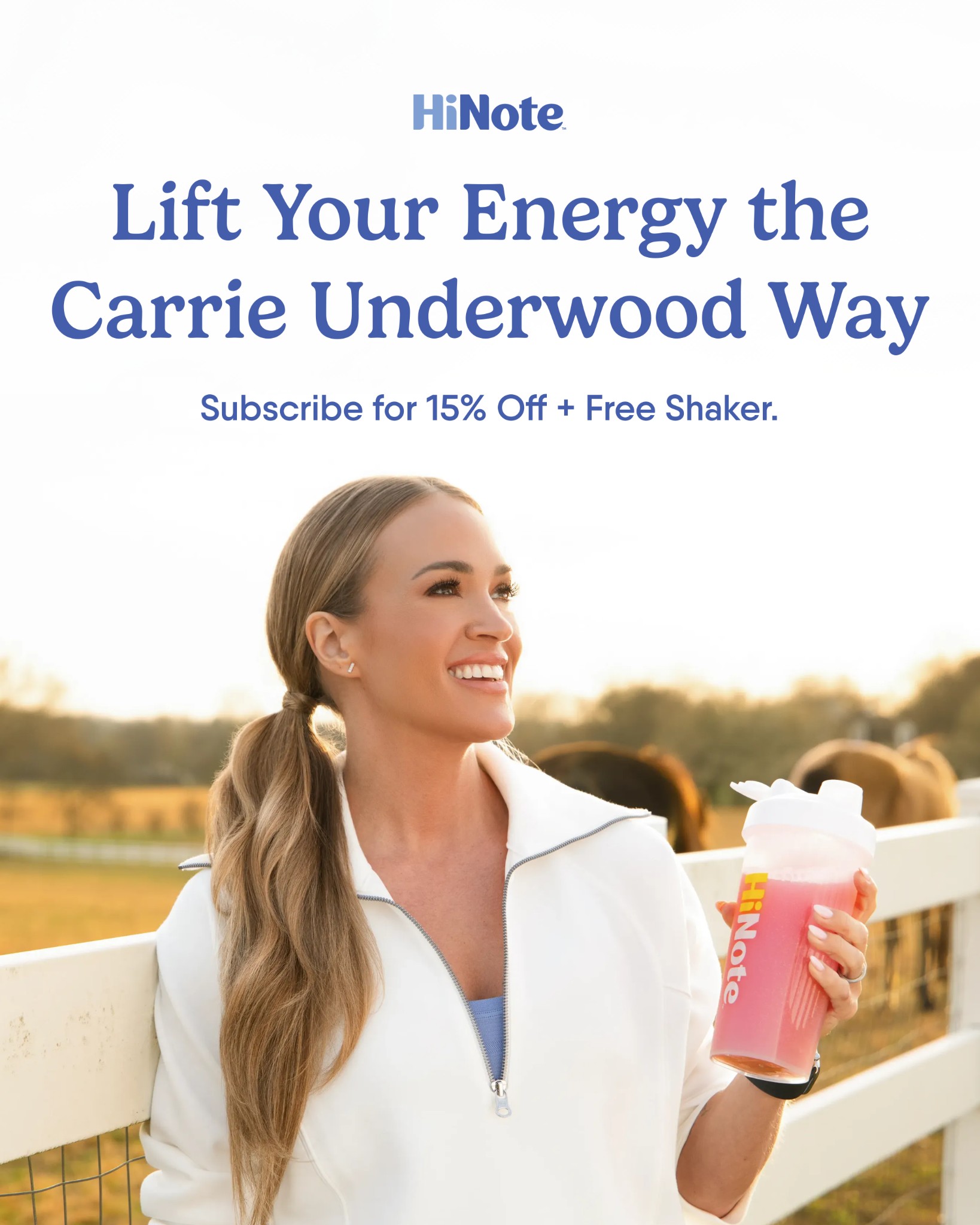HiNote Facebook ad: Protein, Fiber, Superfoods. Done.