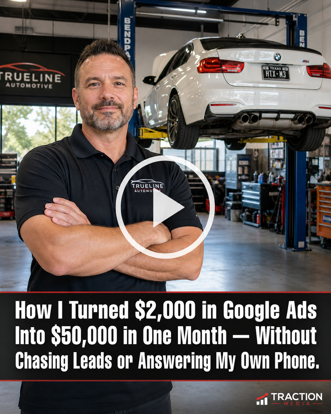 Traction Media Facebook ad: Fill Bays With High-Ticket Jobs